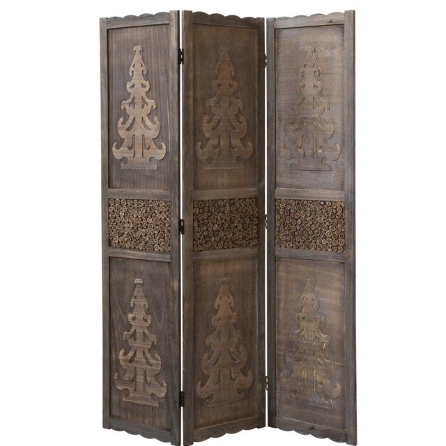 Room divider Depok Hair Paravent partition wall wood with 3 panels