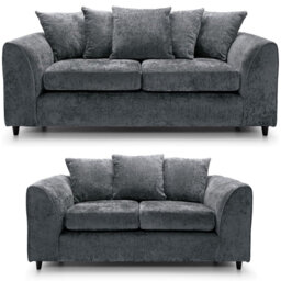 5 Seater Sofa Chenille Soft Memory Foam Filled Fixed On Non-Slip Back & Seating Cushions