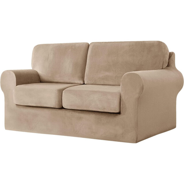 Sofa Cover With Separate Seat Cushions And Backrests Stretch Velvet Sofa Slipcover Couch Covers Furniture Protector Split Combined (Large 2 Seat Set 5