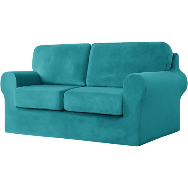 Sofa Cover With Separate Seat Cushions And Backrests Stretch Velvet Sofa Slipcover Couch Covers Furniture Protector Split Combined (Large 2 Seat Set 5