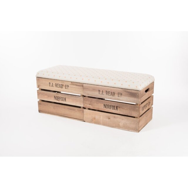 Thelma Linen Blend Upholstered Storage Bench