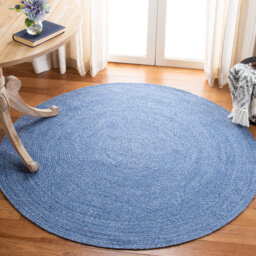 Round Allyra Solid Colour Hand Woven Indoor / Outdoor Area Rug