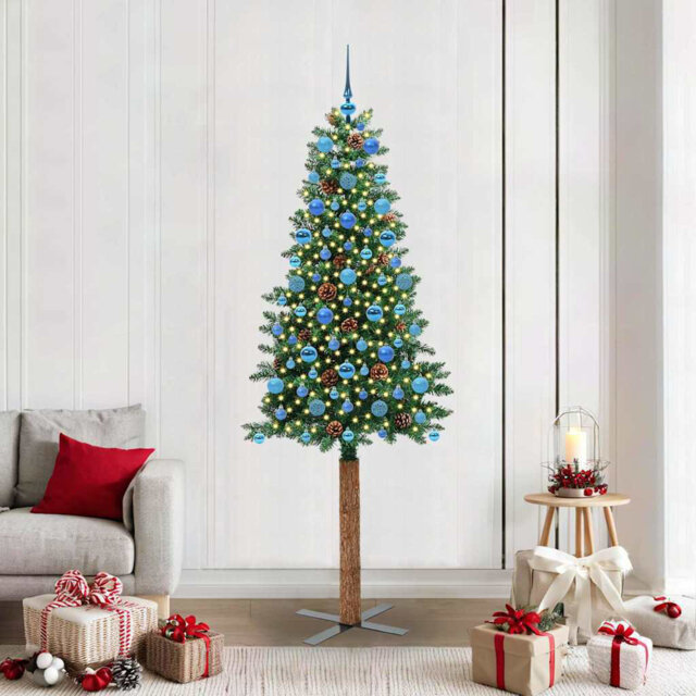 Slim Christmas Tree PVC and Solid Pine wood