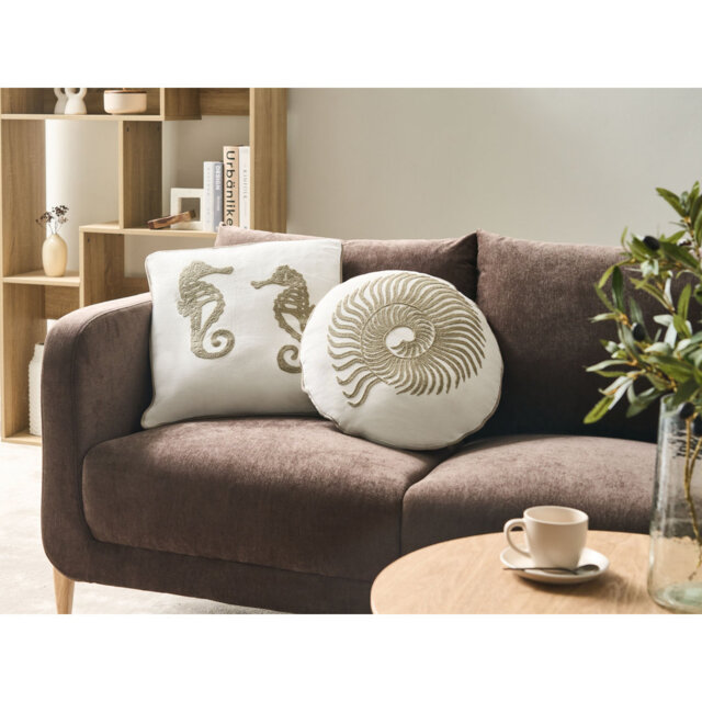 Set of 2 Decorative Cushions SINDORA Cotton 45 x 45 cm White Animal Pattern