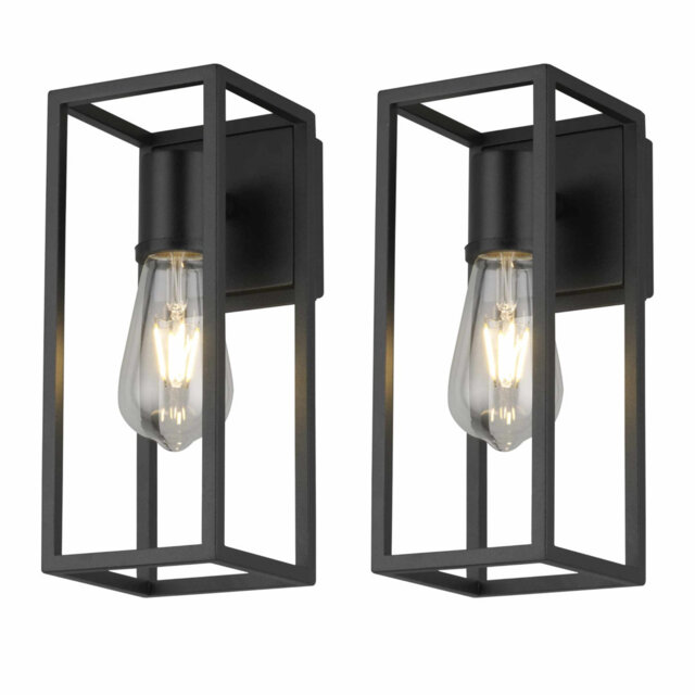 Narayanan Black 27cm H Outdoor Wall Lantern