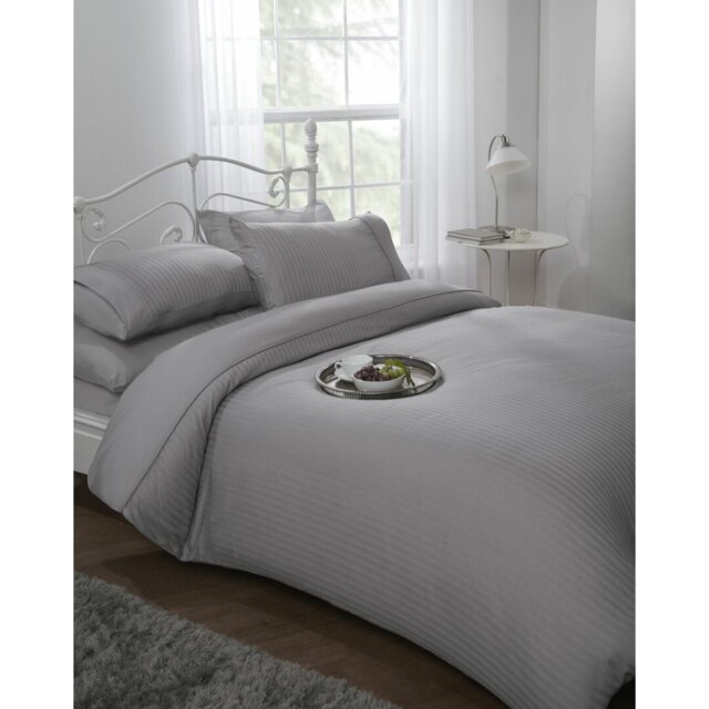 Satin Striped Duvet Cover Set with Pillow Shams Included
