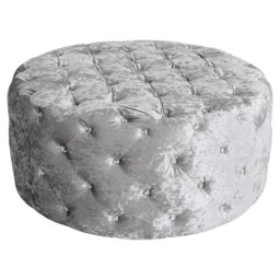 Tommy 90cm Wide Velvet Tufted Round Solid Colour Cocktail Ottoman