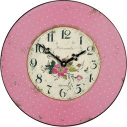 Pink Polka Dot Wall Clock - 36cm