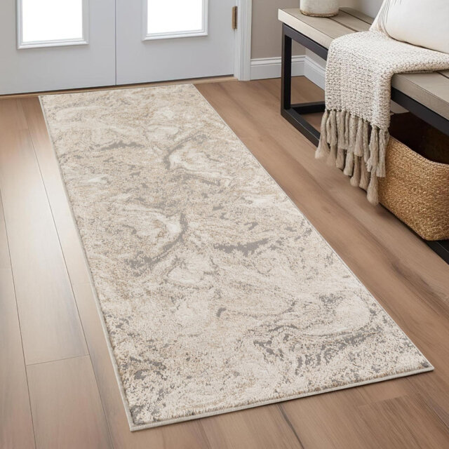 Aniyyah Modern Abstract Area Rug Soft Metallic Sheen Carpet for Living Room, Bedroom, Hallway Runner Contemporary Abstract Action Design with Jute Bac