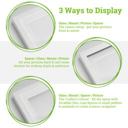 "Nicola Spring - 5"" x 7"" White 3D Box Photo Frame - 4"" x 6"" Mount"