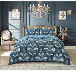 Duvet Cover Set with Pillowcases Cotton Rich Damask Pattern Bedding Soft Easy Care Wrinkle Resistant and Durable