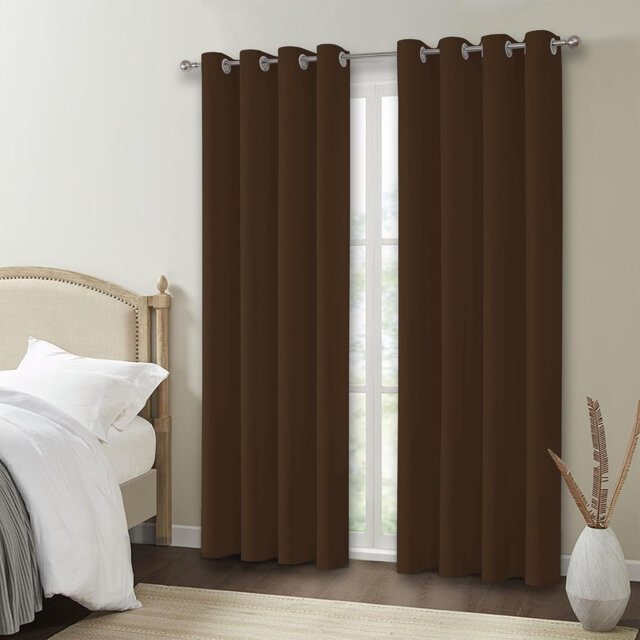 W46 x L54 Inch Eyelet Blackout Curtains, 54 Inch Drop Thermal Insulated Light Blocking Short Window Drapes