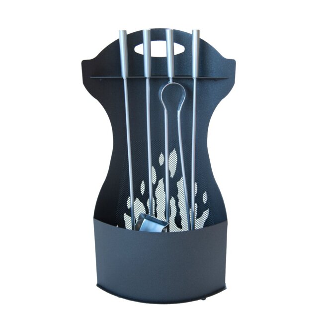 Jonah Piece Iron Fireplace Tool Set Tool Stand