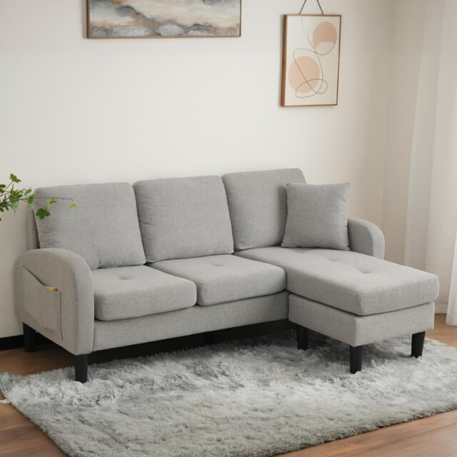 L-shaped 3-seater Sofa Grey