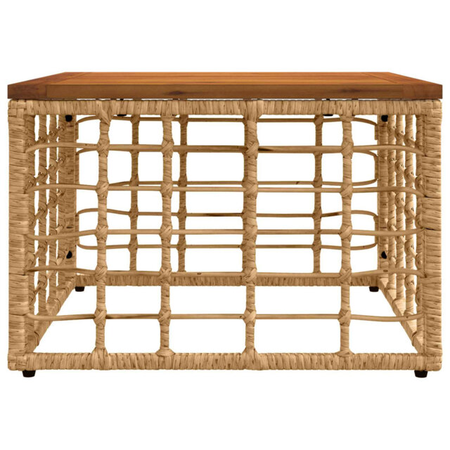 vidaXL Table PE Rattan and Glass Modern Outdoor Garden Furniture Coffee Patio