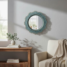 Metal Lace Round Decorative Wall Mirror
