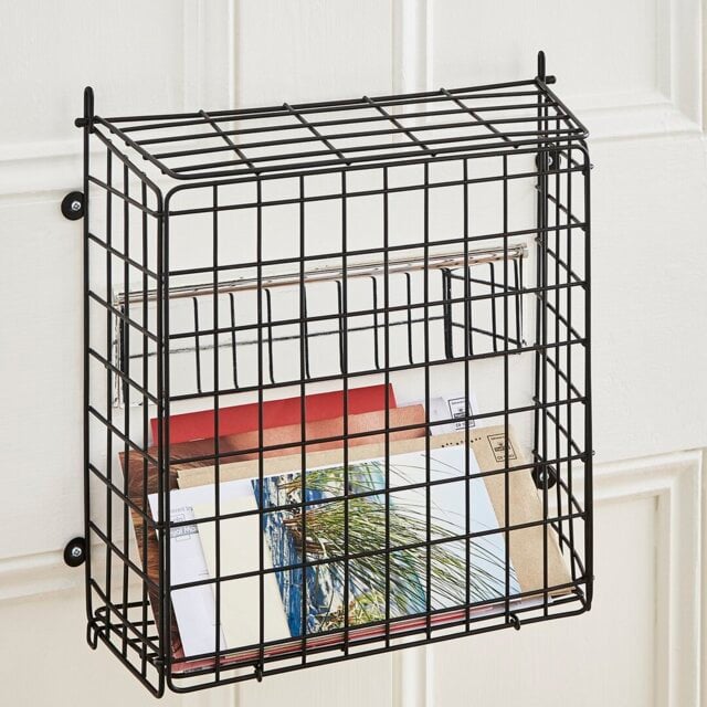 Letter Box Mail Catcher Metal Basket Wooden Doors Only