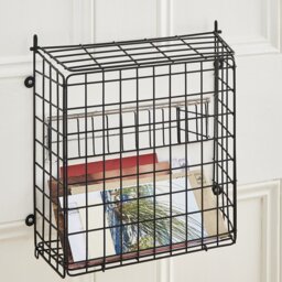 Letter Box Mail Catcher Metal Basket Wooden Doors Only