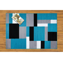 Luxury Teal/Black/Grey Rug