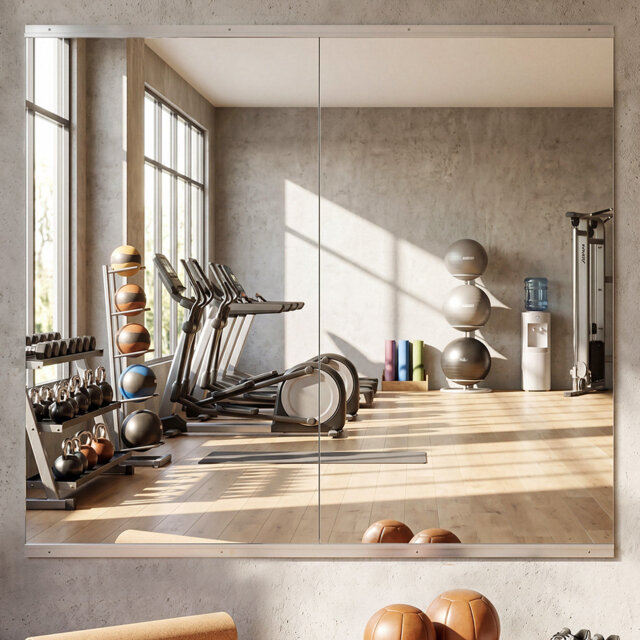Home Gym Mirrors Wall Mounted Large Full Body Mirror 2 PCS 120cm x 60cm
