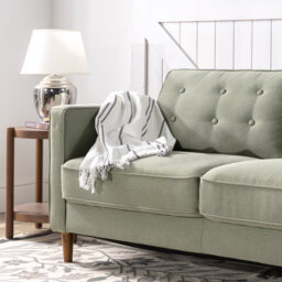 Floman Button-Tufted Upholstered Sofa with Foam Cushions and Sturdy Frame