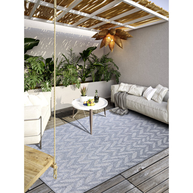 , Grey/Brown/Blue , Geometric Kollektion 1883 Machine Woven Area Rug