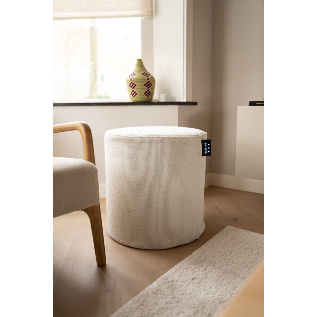 Cosipouf 45cm Wide Round Chevron Pouf Ottoman