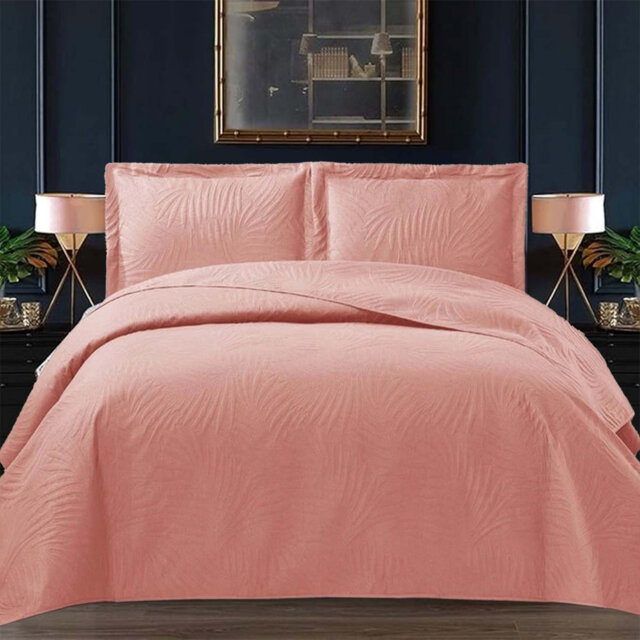 Polyester Floral Bedspread with Pillow Shams