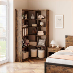 184.9cm H x 90.4cm W Corner Bookcase