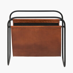 Eliseo Peppercorn Leather Magazine Rack