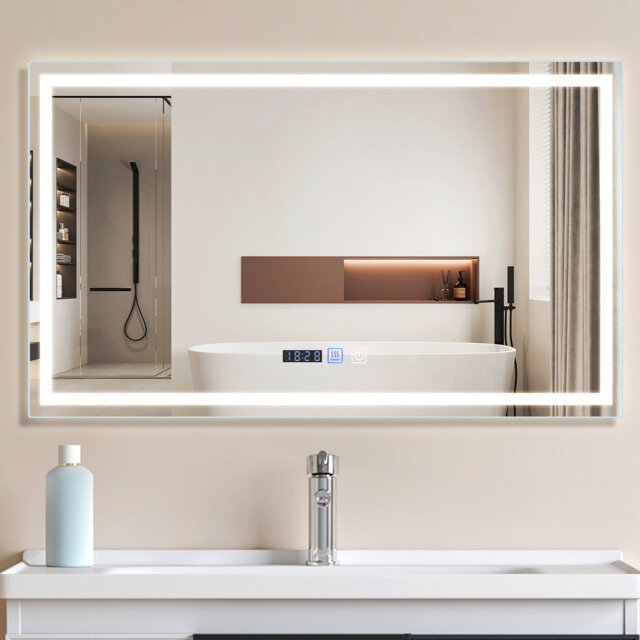 Cornatzer Lighted Aluminium Framed Wall Accent Mirror in Silver