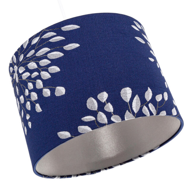 18cm H Cotton Drum Lamp Shade ( Screw On ) in Blue