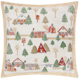 Winter Ski Lodges Abstract White Square Cushion