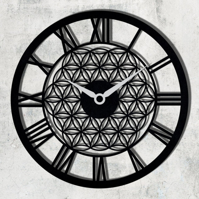 Flower Of Life Sacred Geometry Round Metal Wall Clock