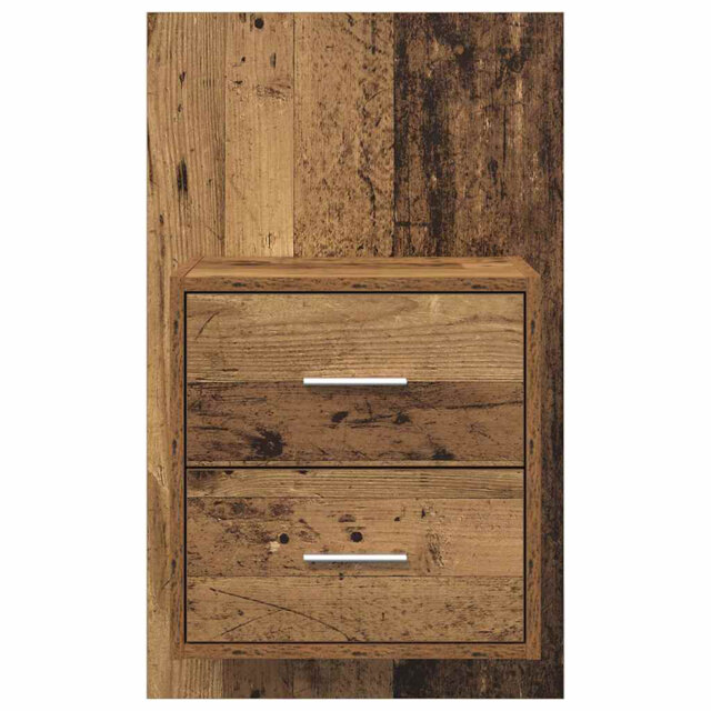 Wall-Mounted Bedside Cabinet 2 Pcs Old Wood 48.5 X 32.5 X 80 Cm