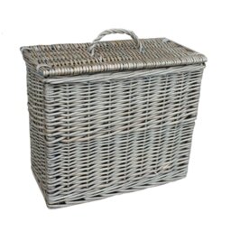 Toilet Tidy Lidded Wicker Basket