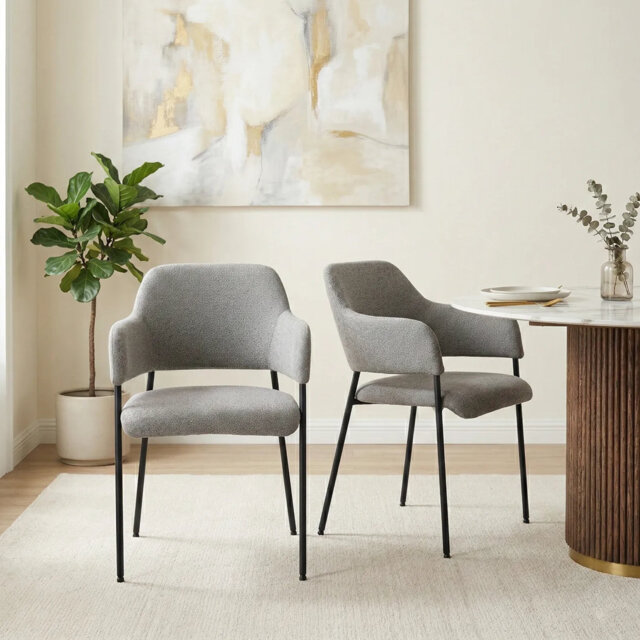 Candice Set of 2 Fabric Dining Chairs
