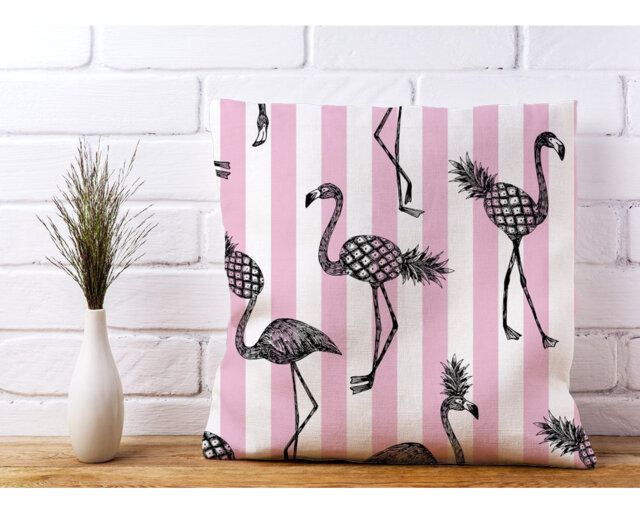 Gatwick Pineapple Flamingo Scatter Cushion with Filling