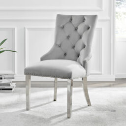 Eubanks Velvet Knockerback Dining Chairs with Metal Rivets and Chrome Legs