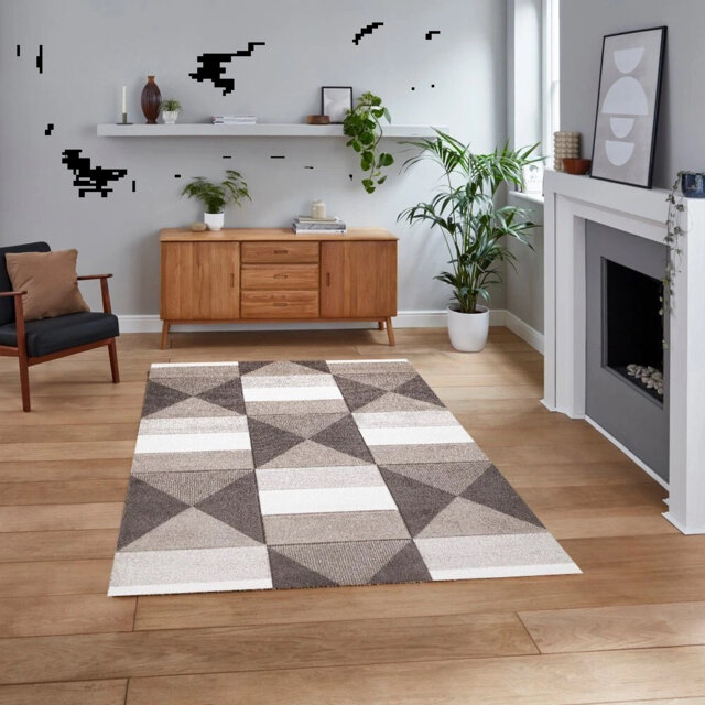 Modern Area Rug Geometric Style BLOCK Rugs For Living Room Bedroom Rug Soft Non Shedding Area Rug