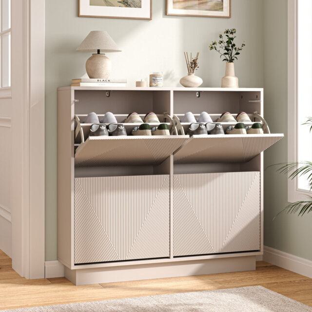 16 Pair Flip Down Shoe Storage