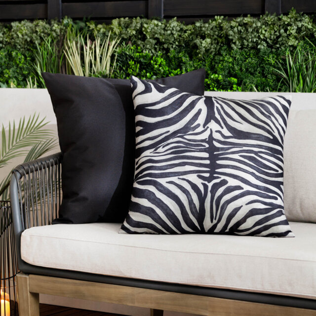 Leopardis Zebra Indoor / Outdoor Animal Print Square Cushion