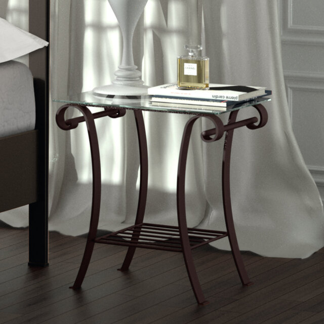 Johan Glass Top End Table