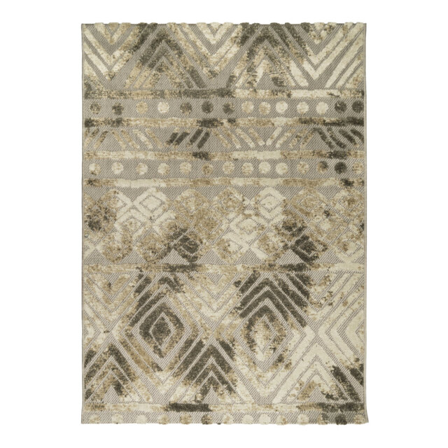 Missouri Dehors-Dedans Afrik Power Loom Beige/Brown Indoor/Outdoor Rug
