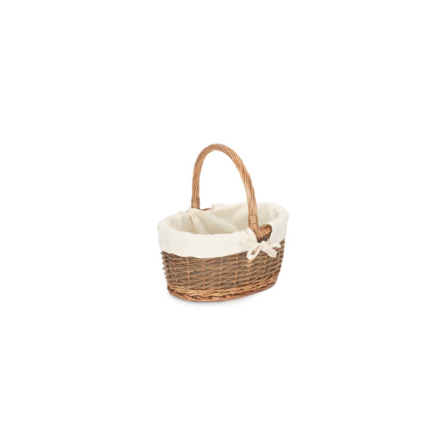 Lily Manor Wicker Unpeeled Willow Shopper Basket with Lining