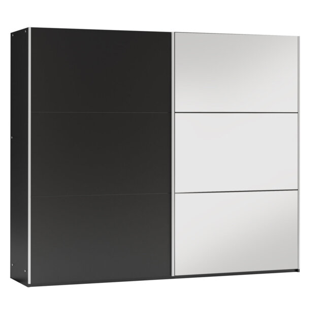 White Matt Sliding Wardrobe 250cm with Mirror - Crisp, Clean, and Organized