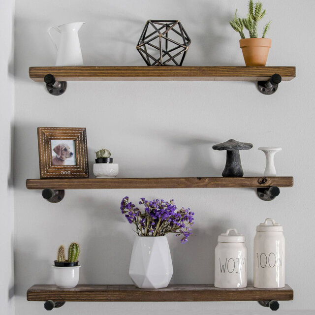 Hensler 3 -Piece Solid Wood Accent Shelf