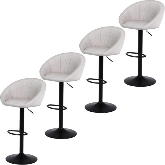 Swivel Upholstered Adjustable Height Counter Stool with Metal Frame