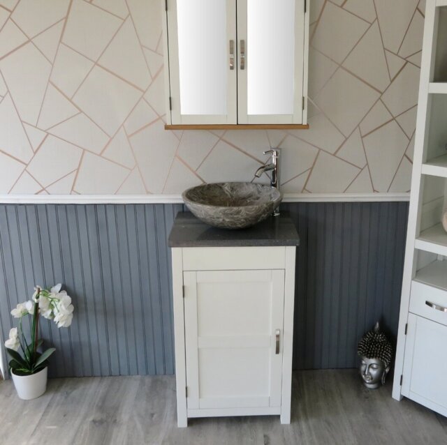 Scranton 515mm Single Bathroom Vanity with Vessel Stone Basin