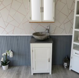 Scranton 515mm Single Bathroom Vanity with Vessel Stone Basin